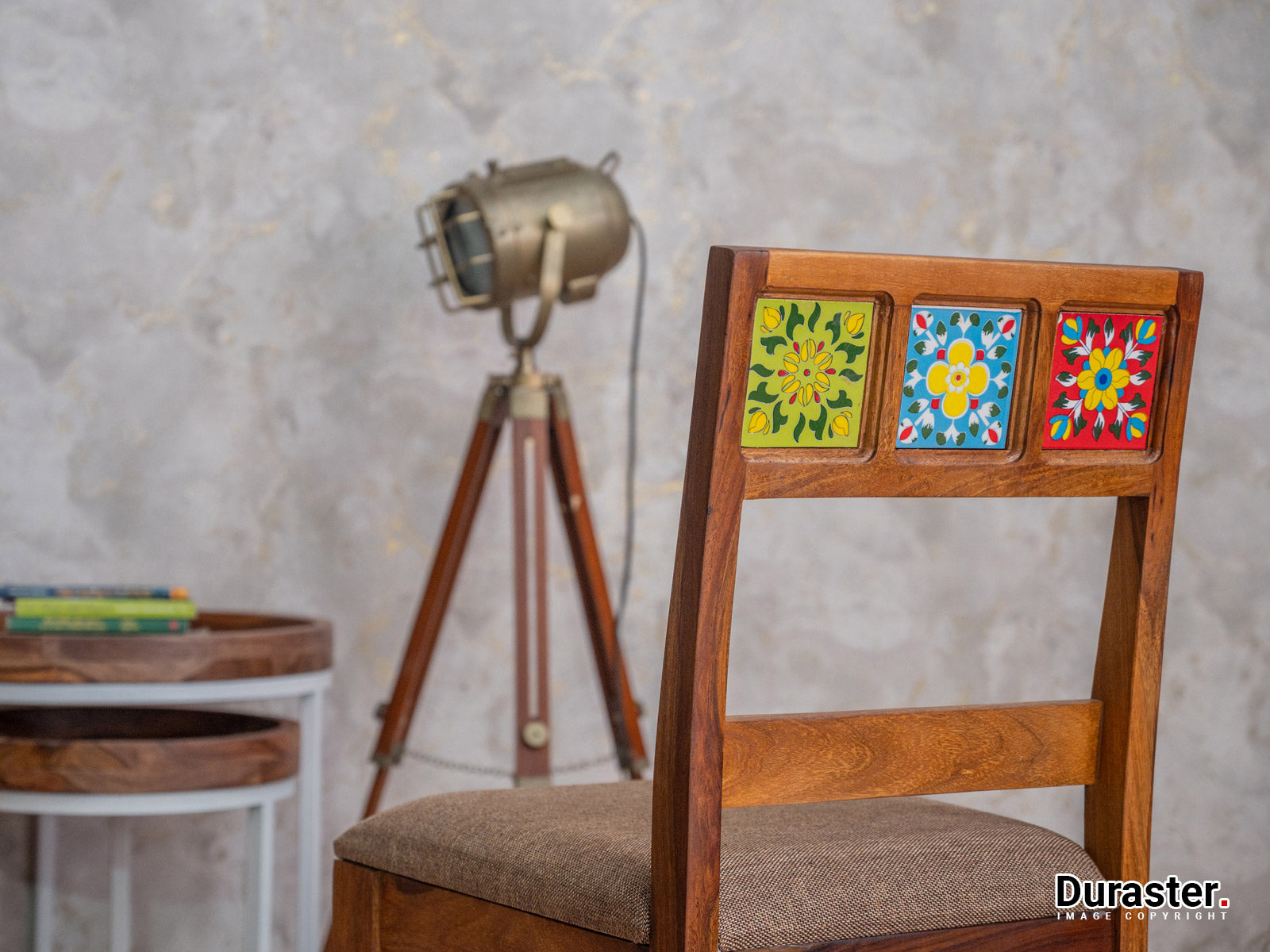 Duraster Terrazzo Sheesham Wood Dining Chair #2 - Image 2