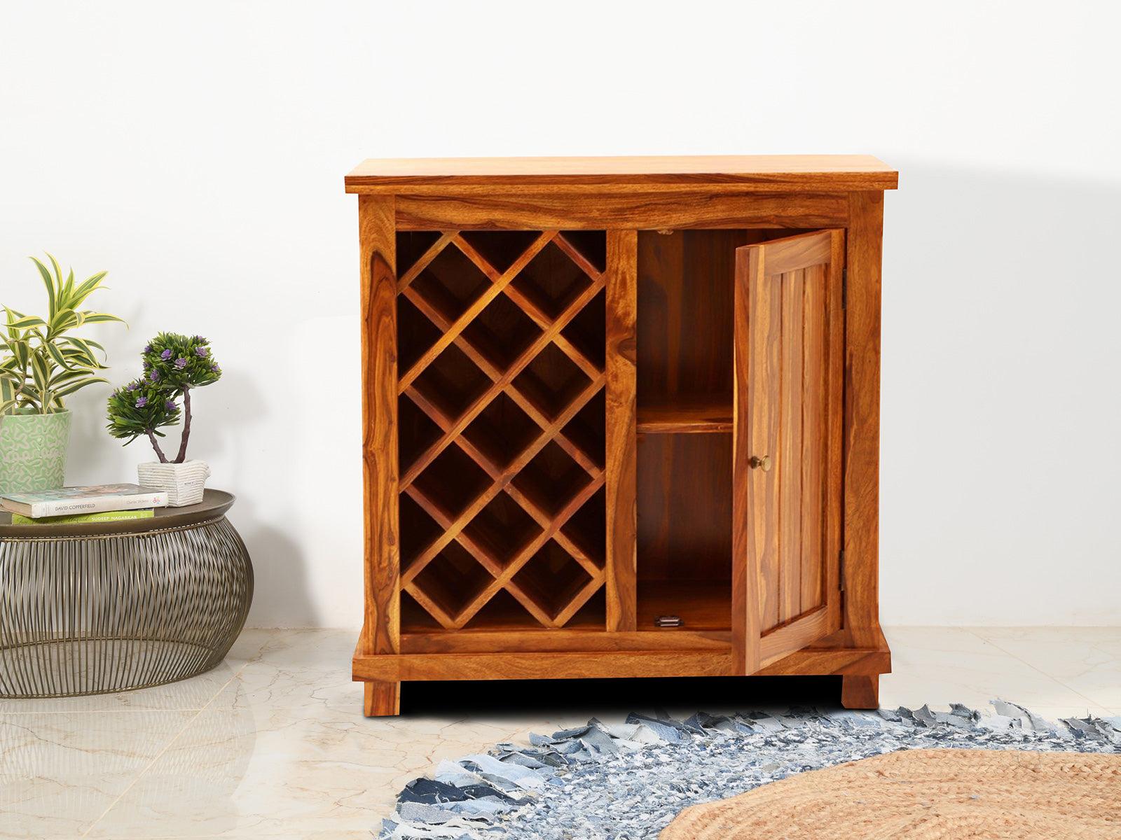 Torpedo Modern Sheesham Wood Bar Cabinet#2 - Duraster