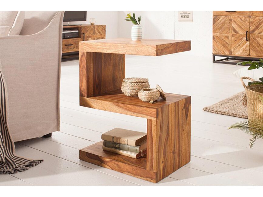 Torpedo Modern Sheesham Wood Side table#3 - Duraster