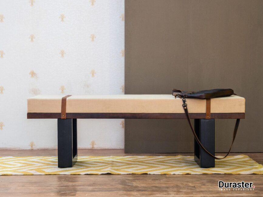 Verge Modern Industrial  Bench with Iron Frame - Duraster