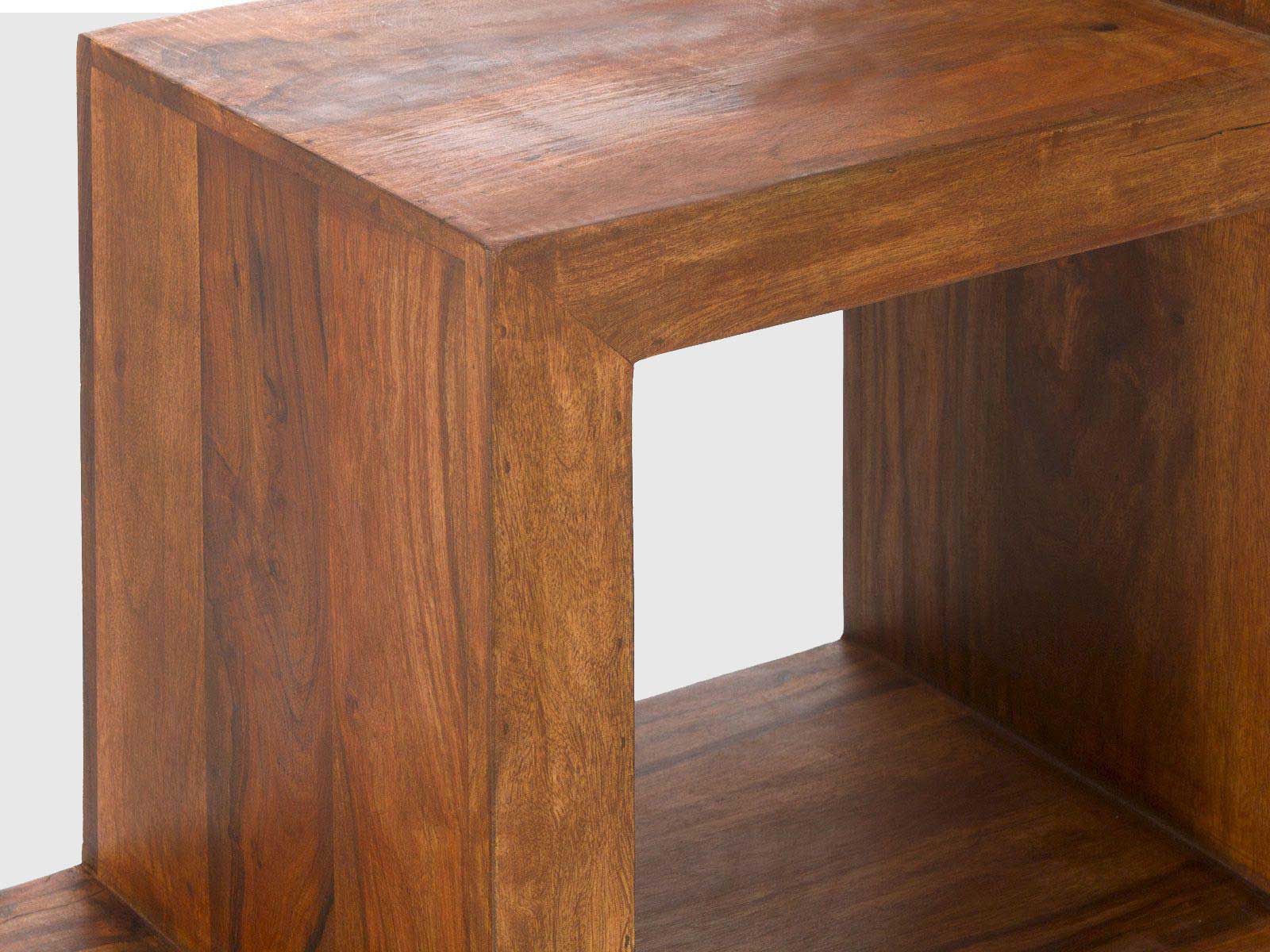 Duraster Vismit Modern Sheesham wood Cube Step Shelf #8 - Image 3