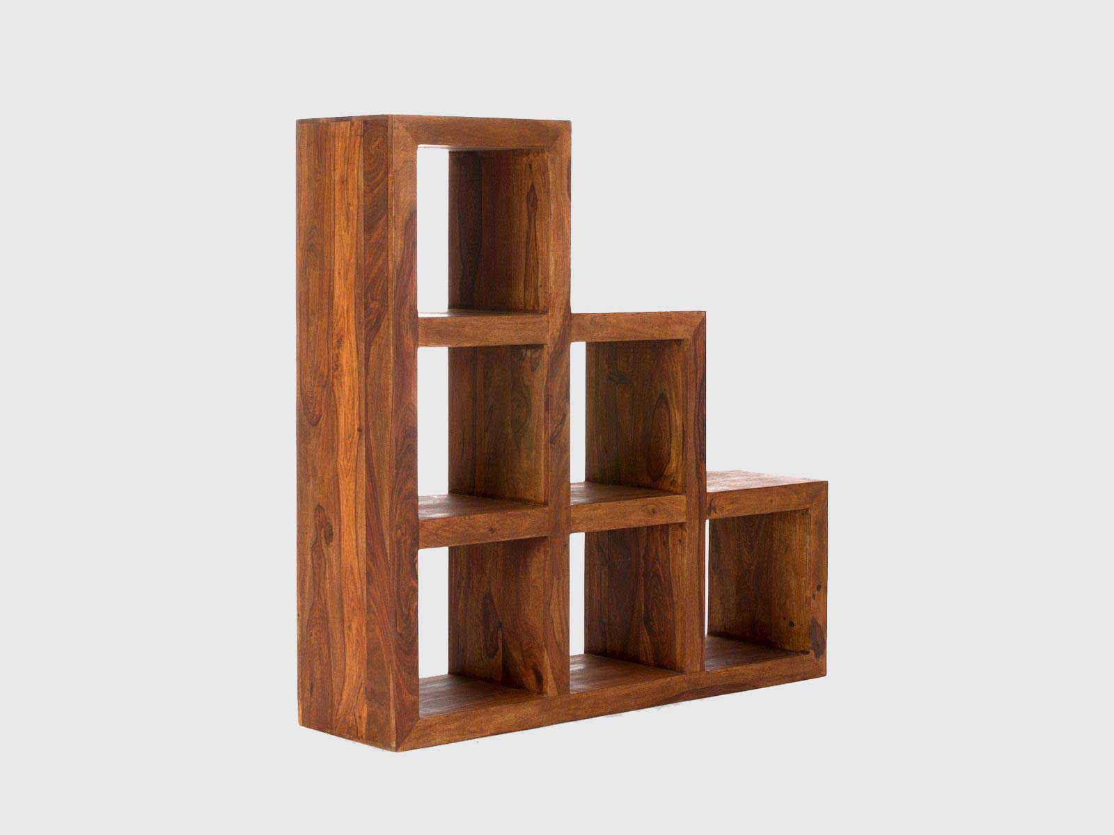 Duraster Vismit Modern Sheesham wood Cube Step Shelf #8 - Image 2