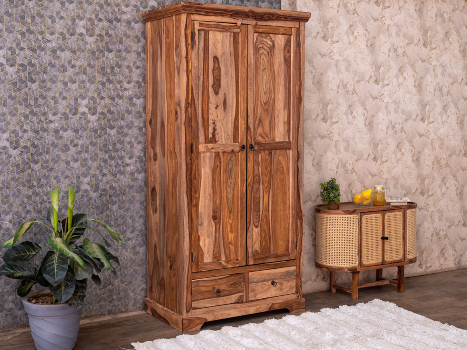 Duraster Hawkin Sheesham Wood Wardrobe #3 - Image 2