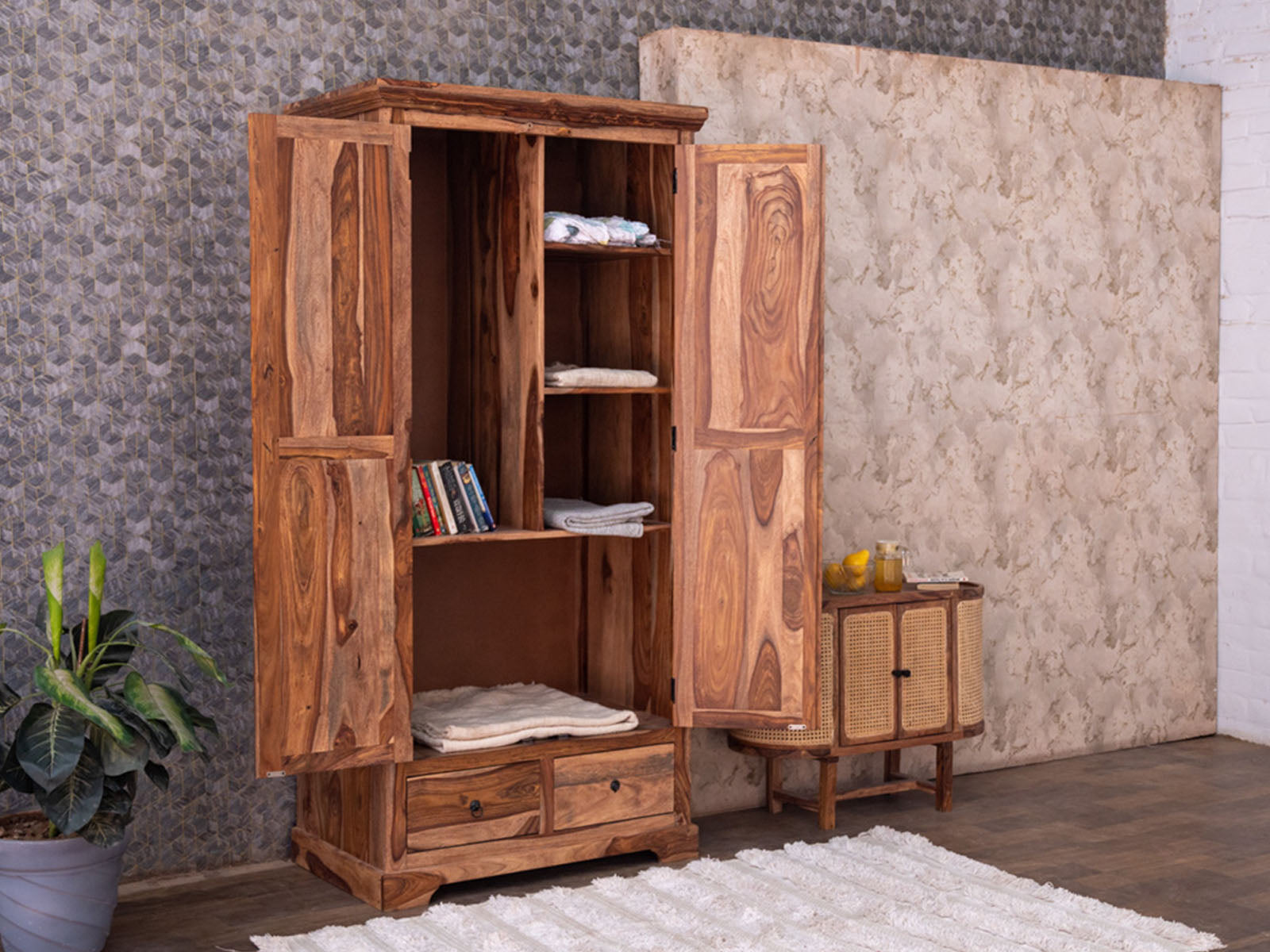 Duraster Hawkin Sheesham Wood Wardrobe #3 - Image 5