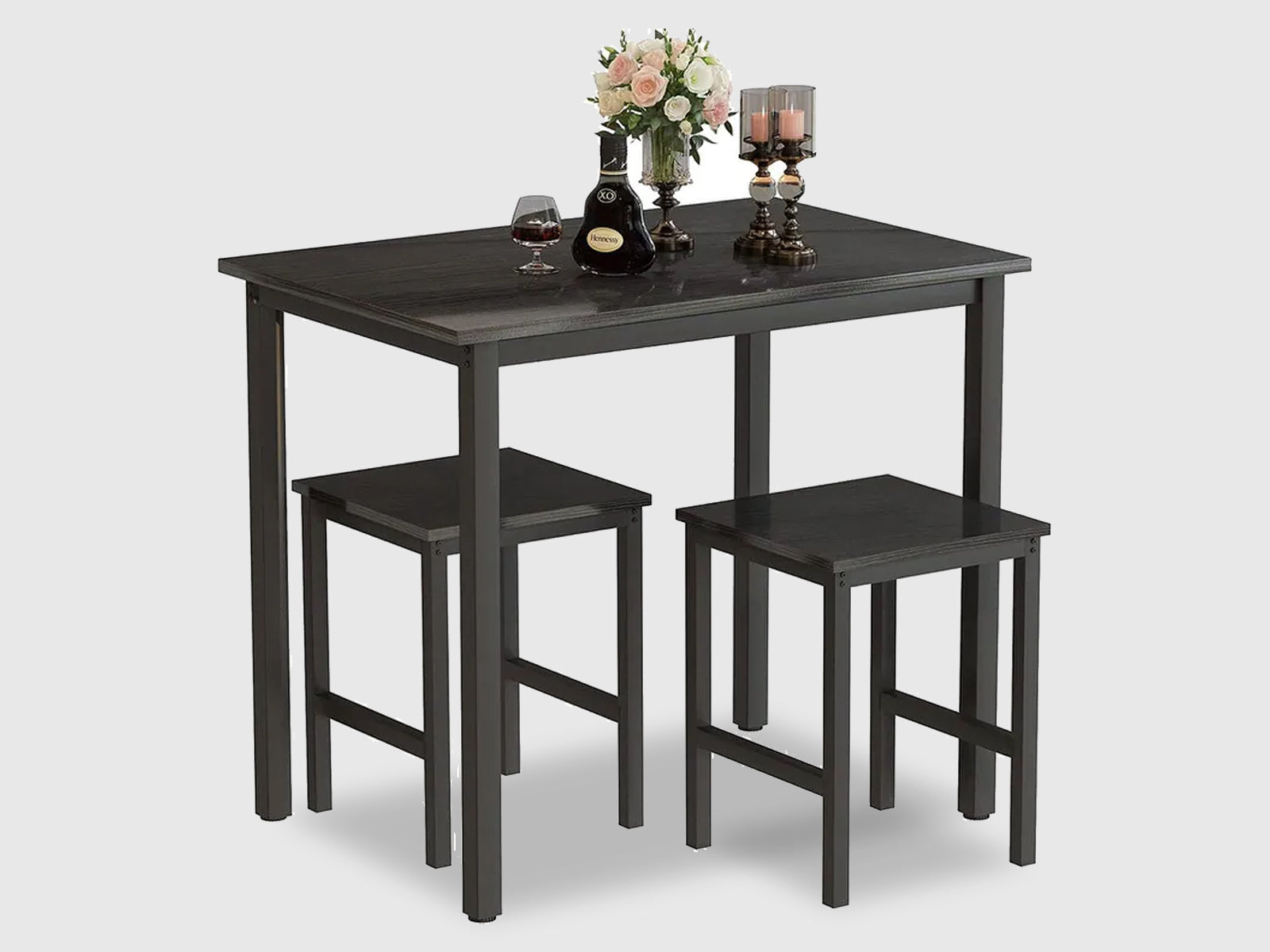 Duraster Black Marina Dining Table Set 2 Seater #6 - Image 4