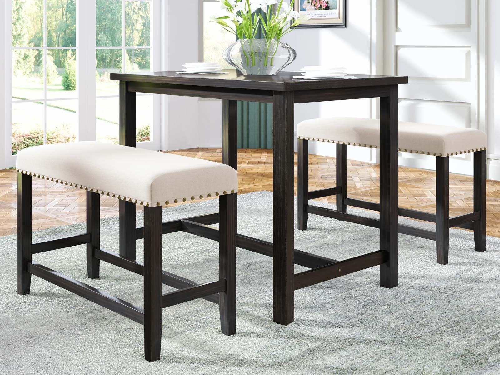 Duraster Black Marina Dining Table Set 4 Seater #15