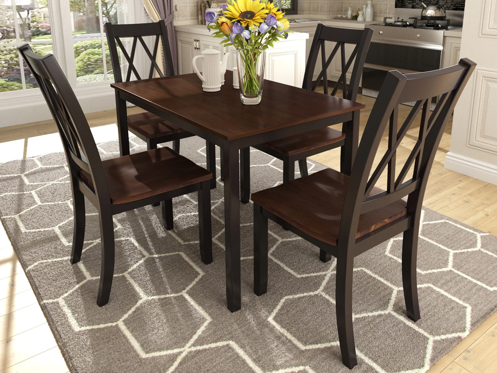 Duraster Black Marina Dining Table Set 4 Seater #27 - Image 2