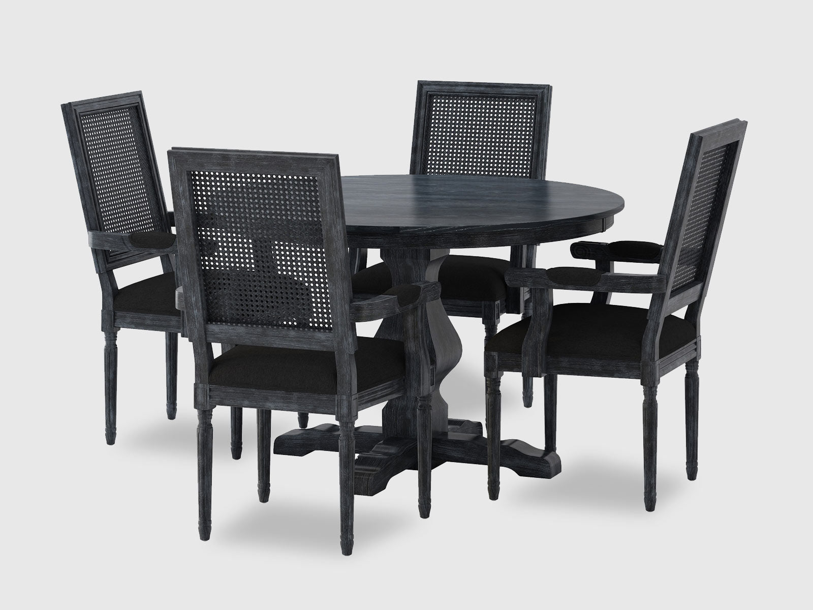 Duraster Black Marina Dining Table Set 4 Seater #31 - Image 2