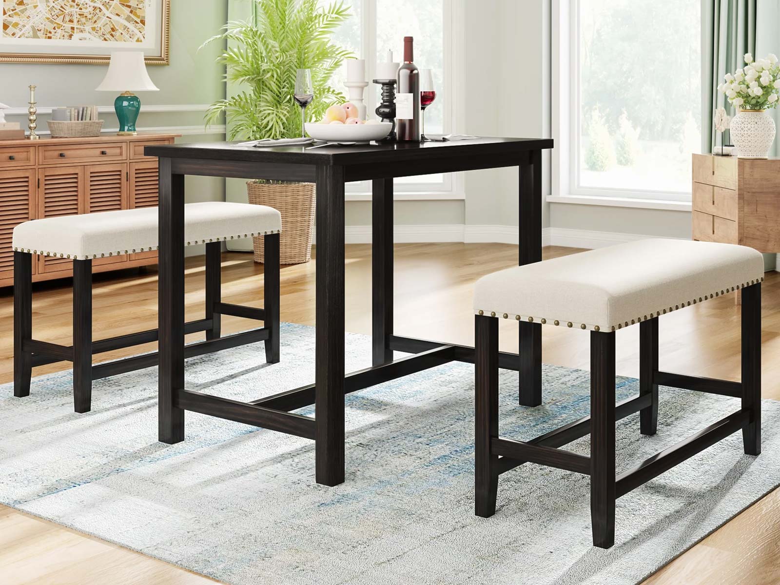 Duraster Black Marina Dining Table Set 4 Seater #15 - Image 2