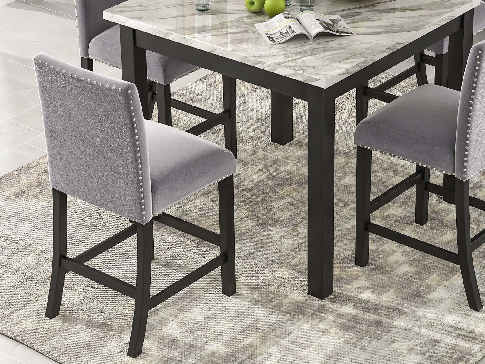 Duraster Black Marina Dining Table Set 4 Seater #21 - Image 2