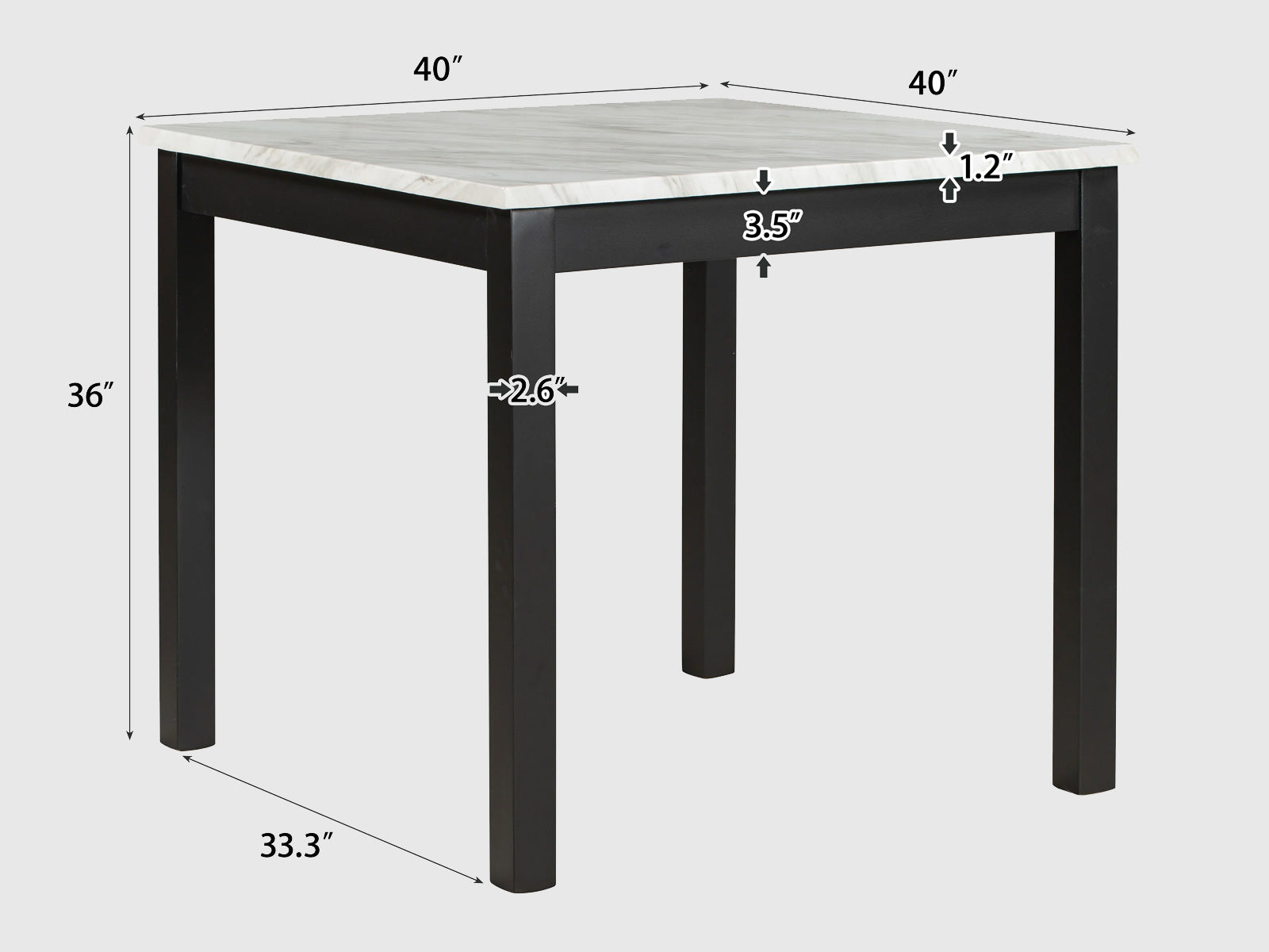 Duraster Black Marina Dining Table Set 4 Seater #21 - Image 6