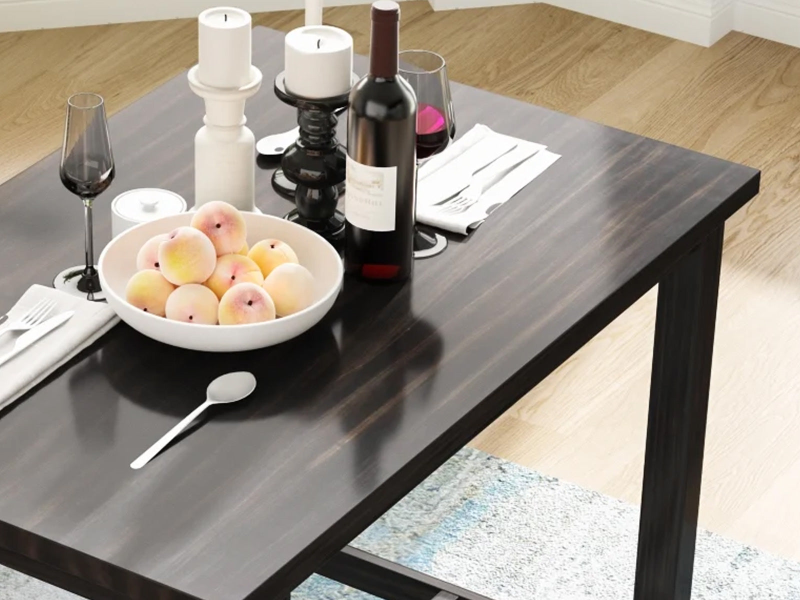 Duraster Black Marina Dining Table Set 4 Seater #15 - Image 4