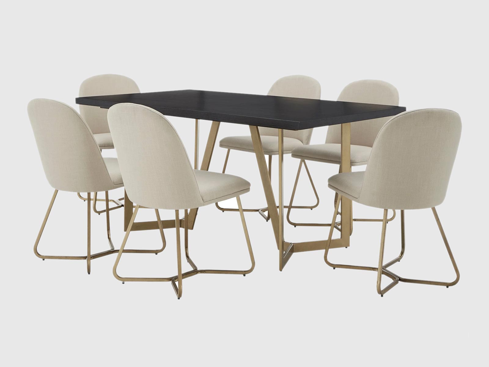 Duraster Veena Dining Table Set 6 Seater with Solid Wood Top & Iron Legs #1 - Image 5