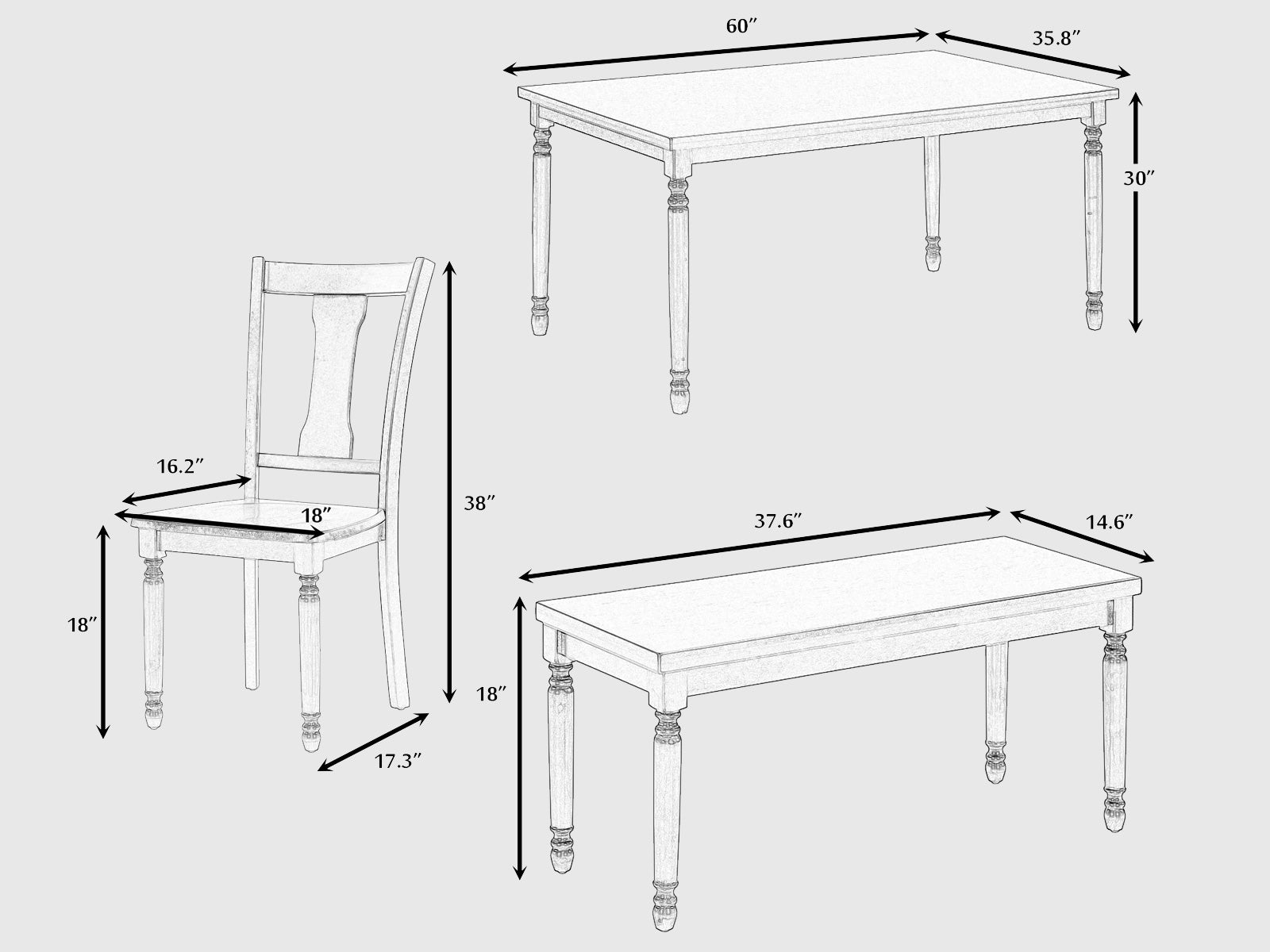 Duraster Novo Premium Dining Table Set 6 Seater with Bench #3 - Image 7