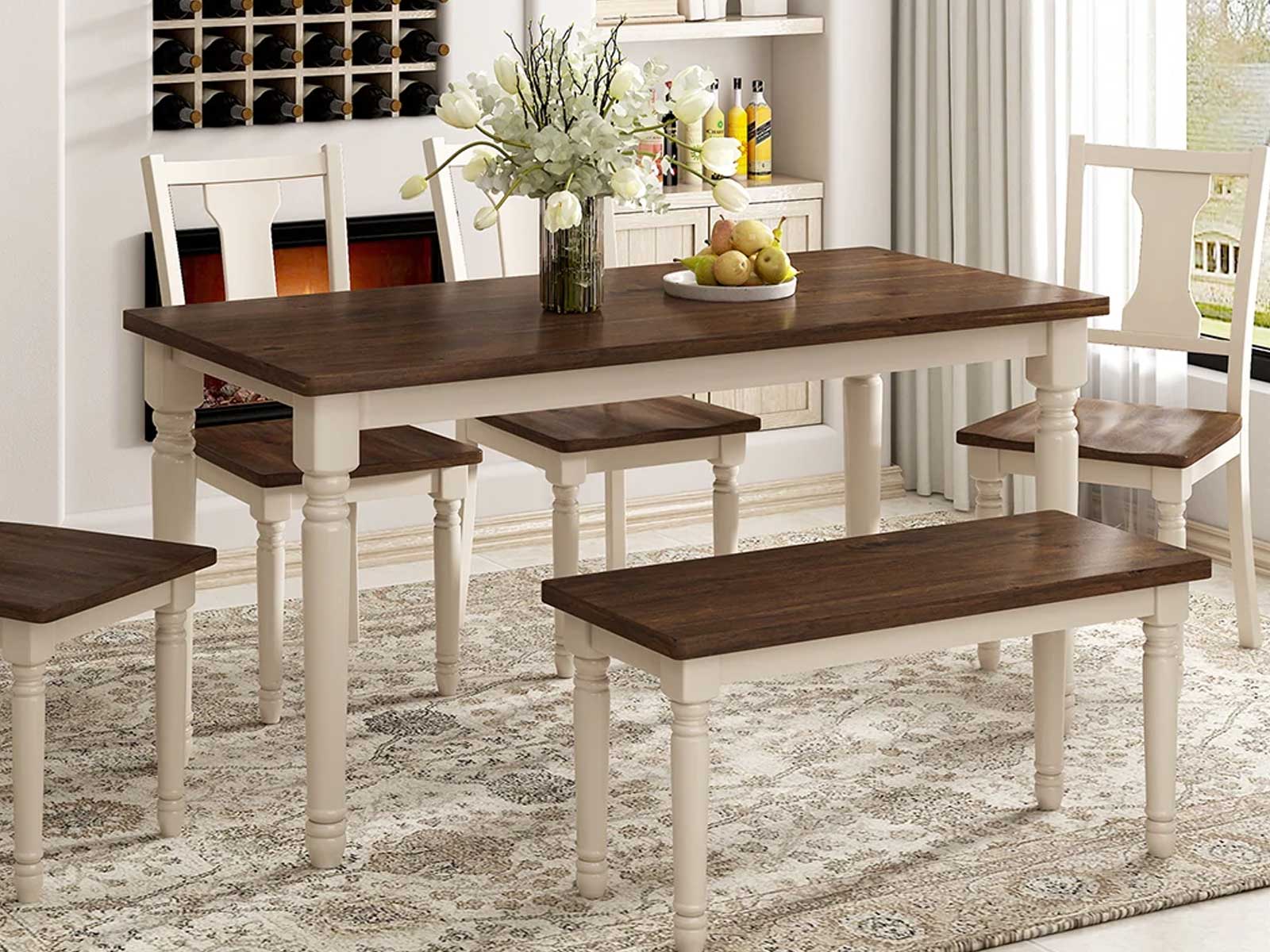 Duraster Novo Premium Dining Table Set 6 Seater with Bench #3 - Image 3