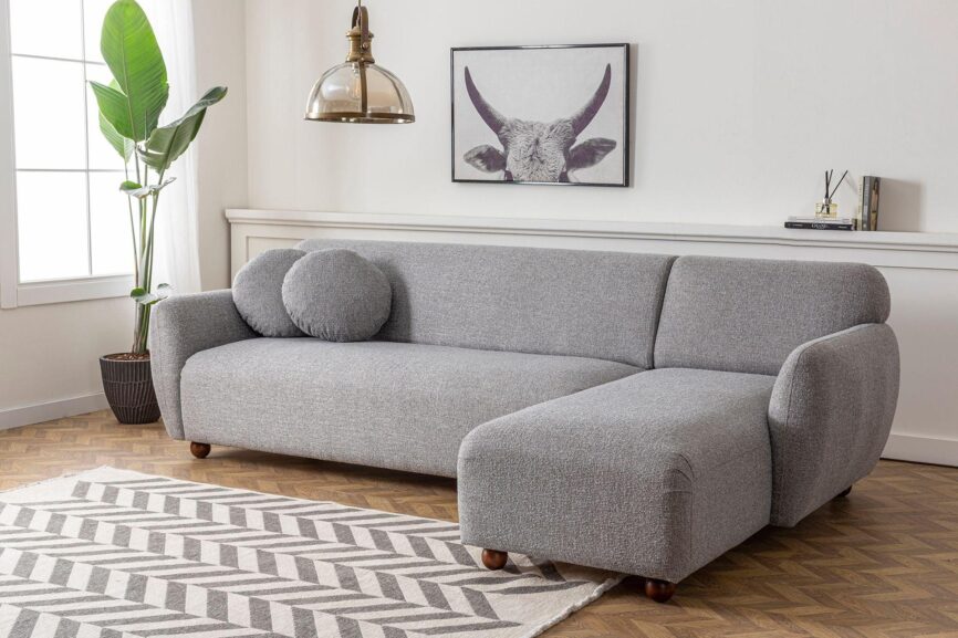 Diana Corner Sofa Light Grey#6 - Duraster
