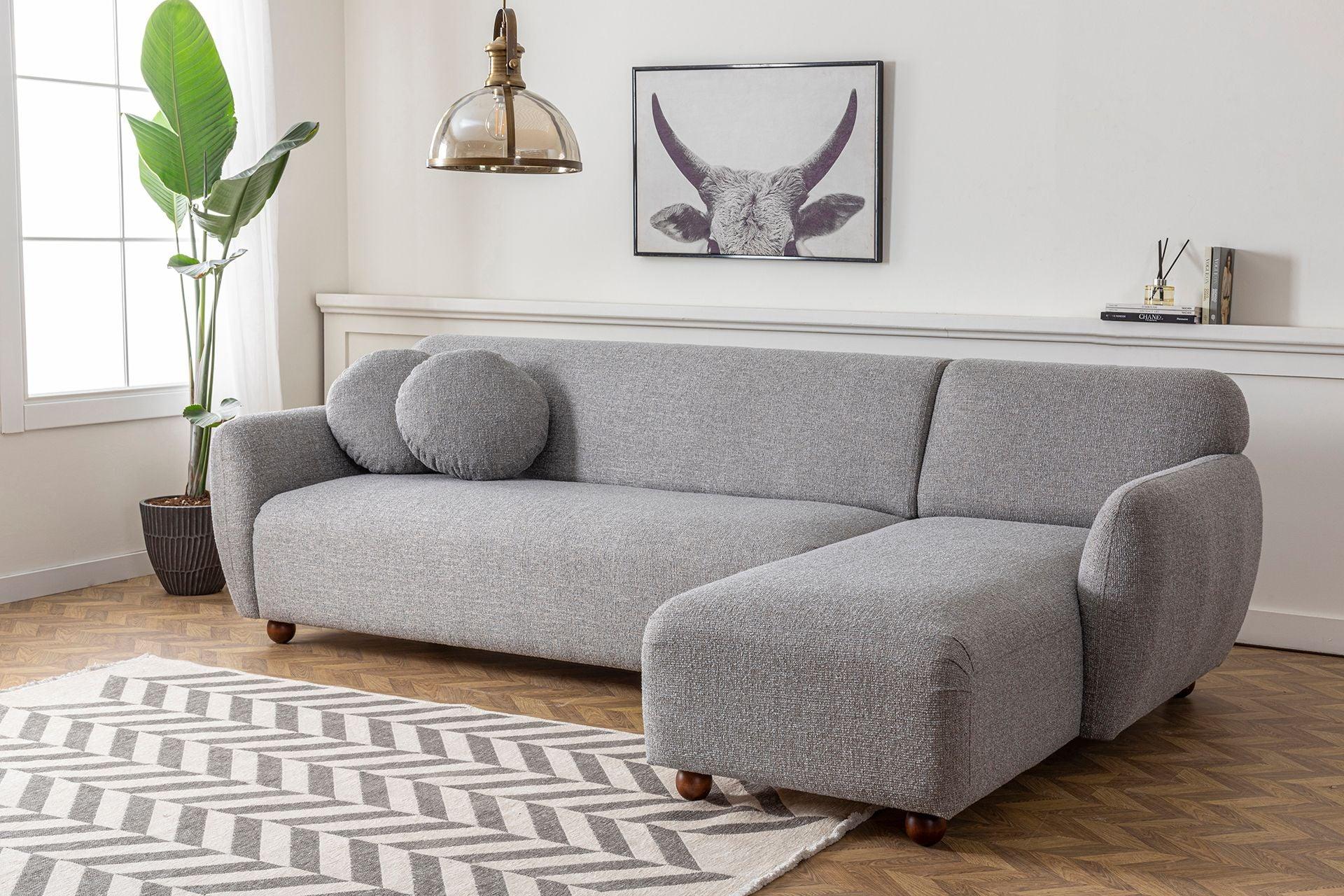 Diana Corner Sofa Light Grey#6 - Duraster