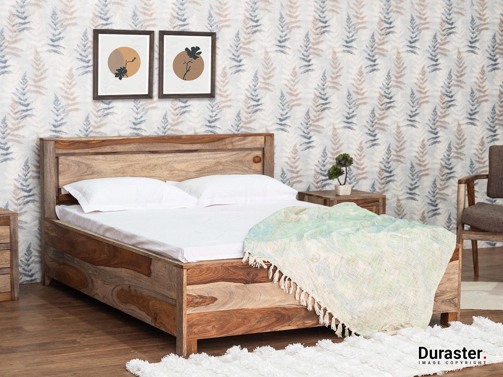 Alpaca Wooden Double Bed with Storage