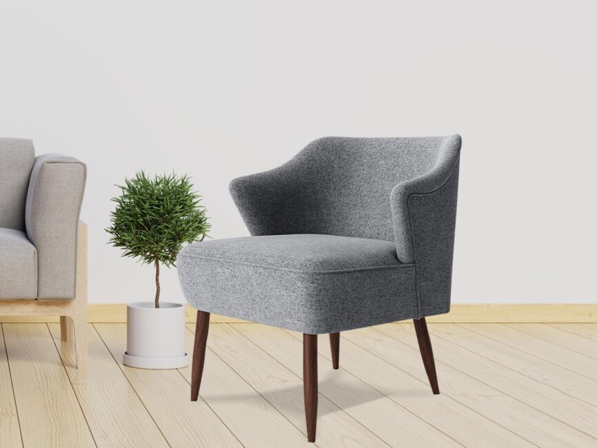 Elemantray  Solid Wood Fabric Upholstered Chair #4 - Duraster