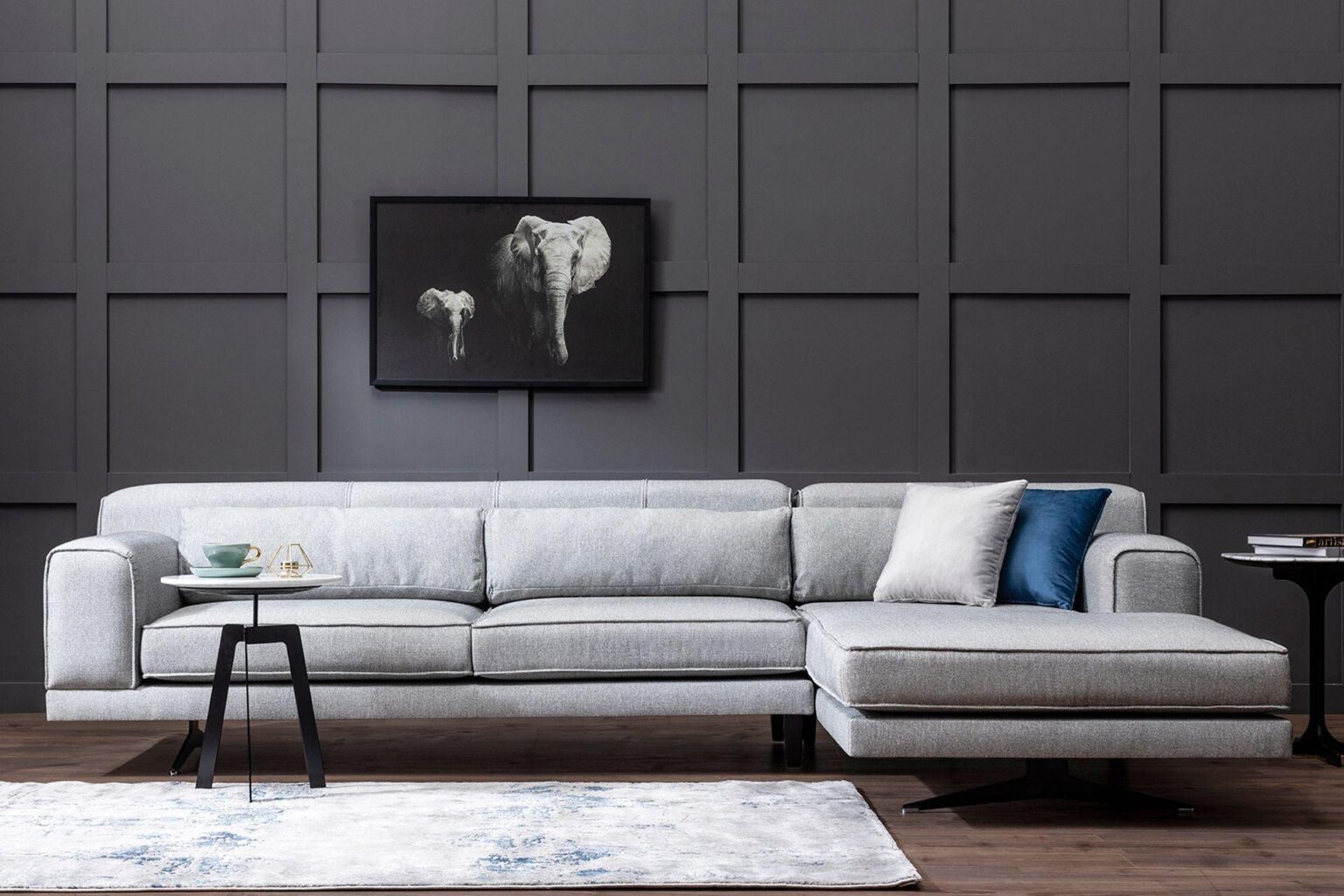Diana Corner Sofa Grey #5 - Duraster