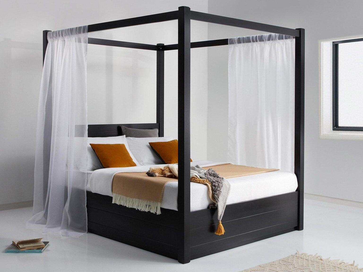 Tuscany Solid Acacia Wood Four-Poster Bed #4 - Duraster