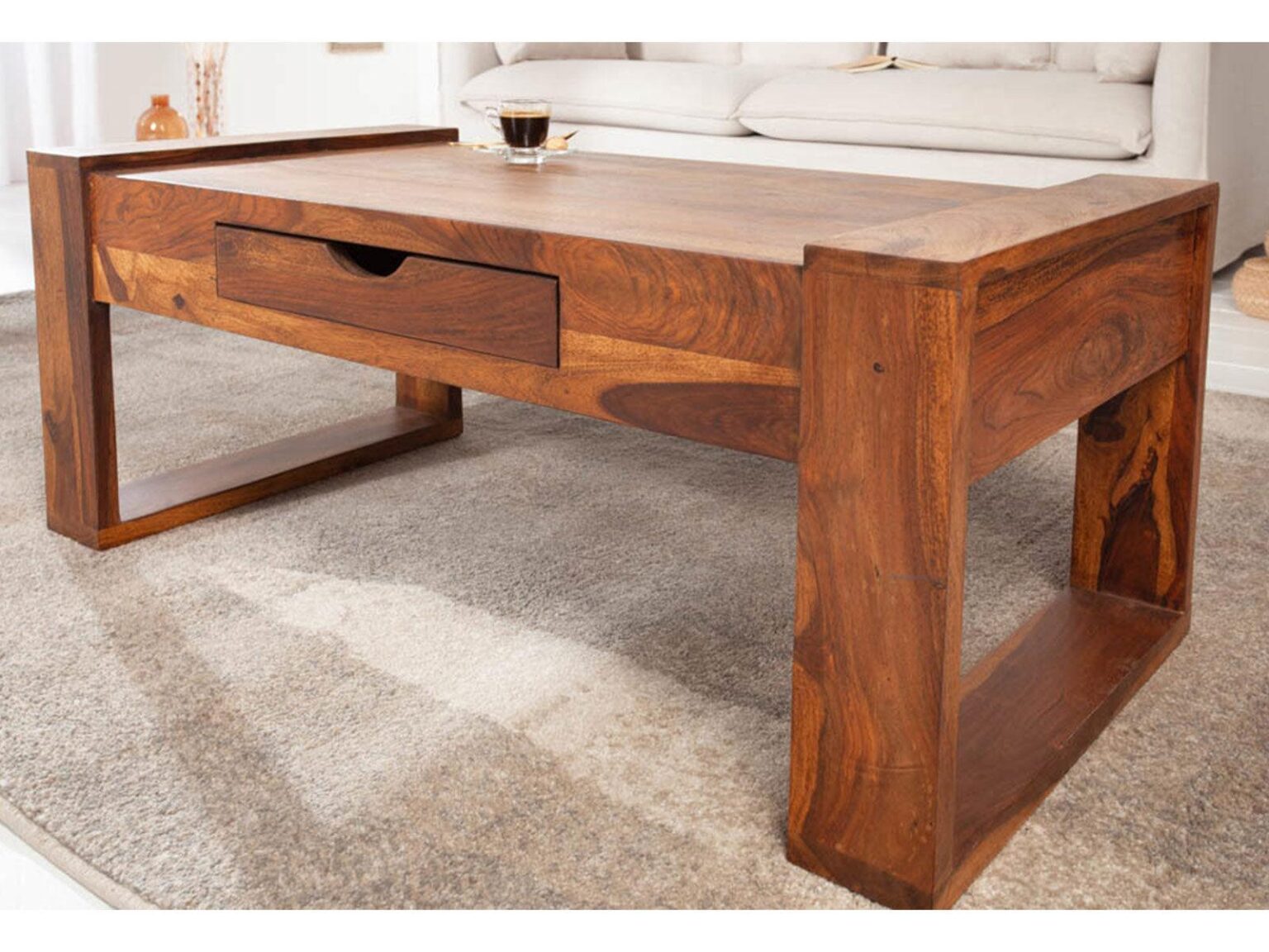 Buckingham Modern Sheesham wood Coffee Table #2 - Duraster