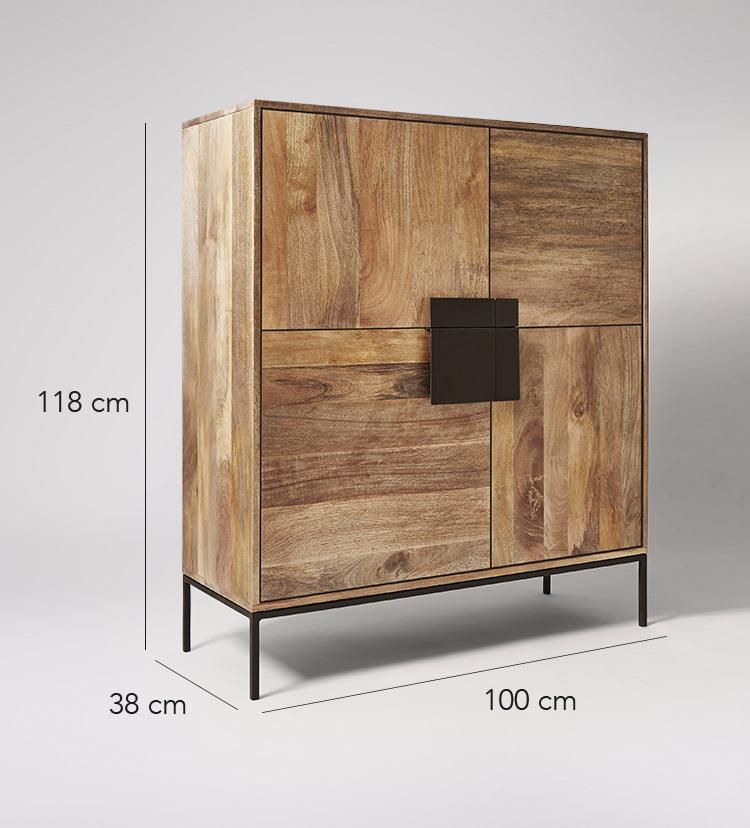 Versaw Cabinet, Mango Wood & Charcoal #6 - Duraster