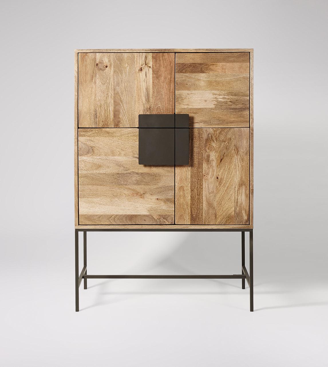 Versaw Bar Cabinet Cabinet Mango Wood & Charcoal #4 - Duraster
