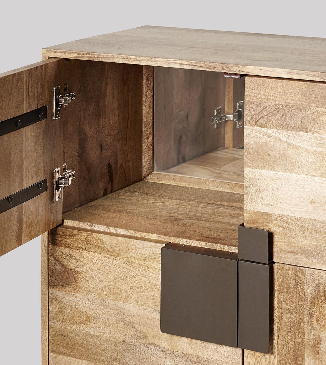 Versaw Bar Cabinet Cabinet Mango Wood & Charcoal #4 - Duraster