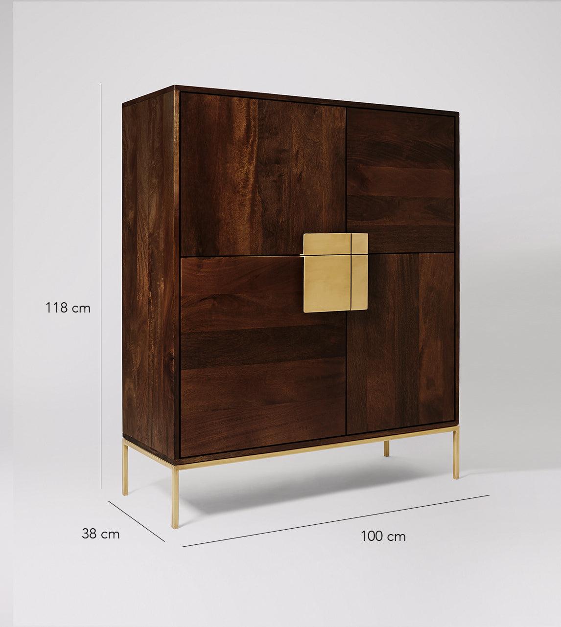 Versaw Cabinet Dark Walnut Mango Wood #3 - Duraster