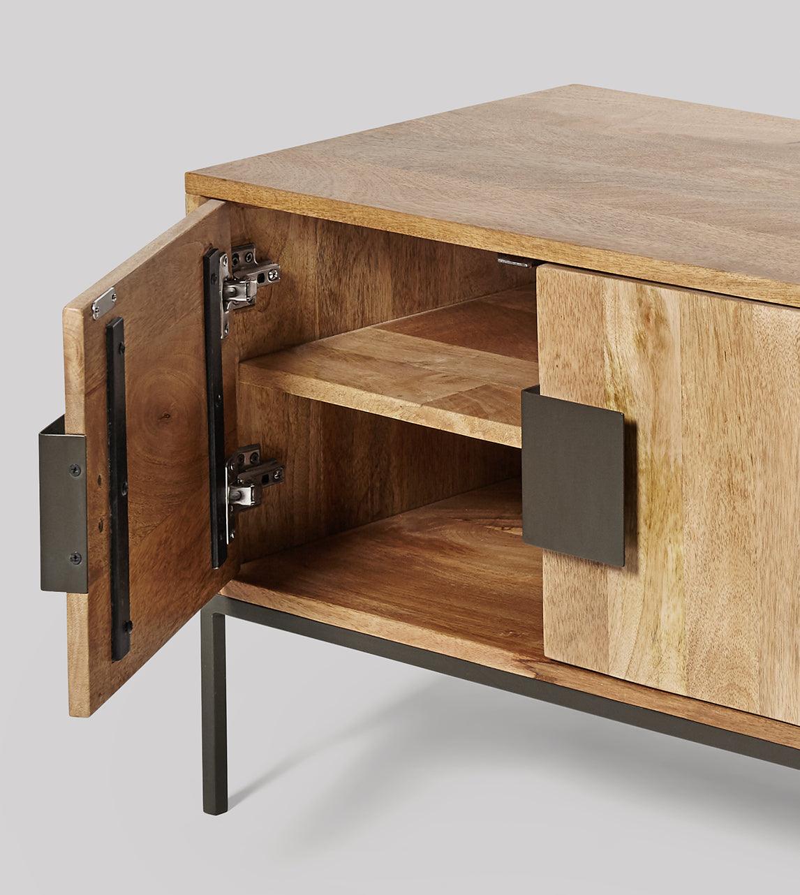 Versaw TV Stand, Mango Wood & Charcoal #8 - Duraster
