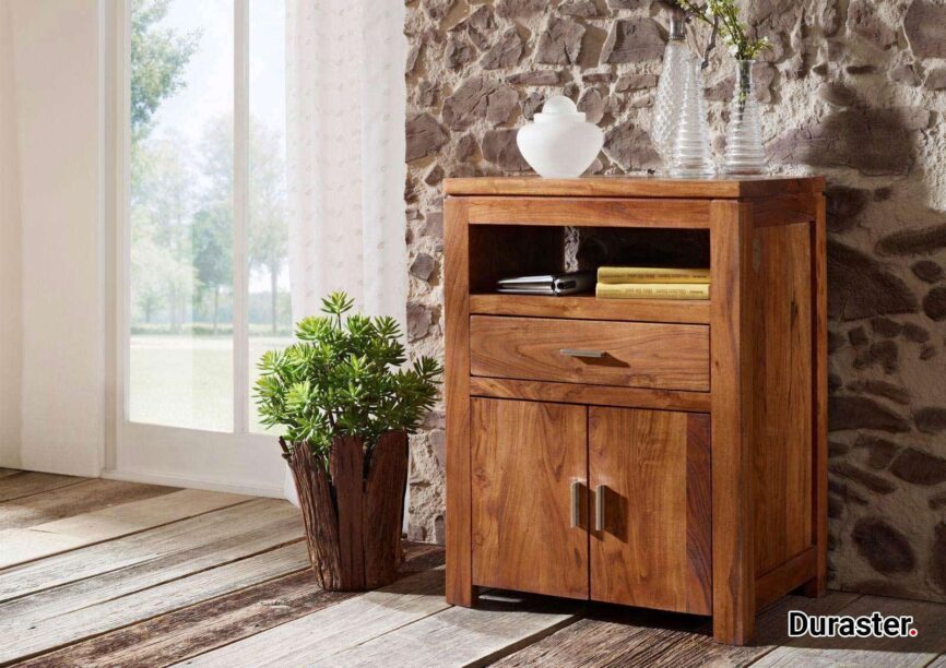 Bison Modern Acacia Wood Dresser with Storage - Duraster