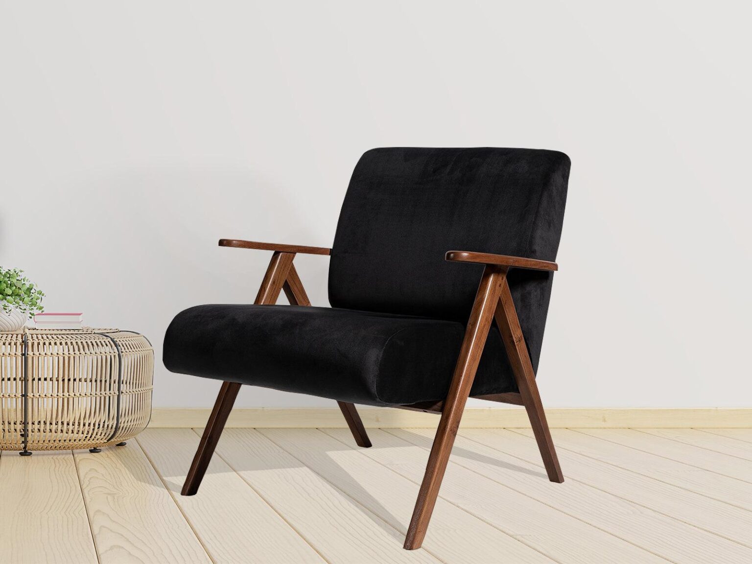 Elemantray Solid Wood Fabric Upholstered Chair #2 - Duraster