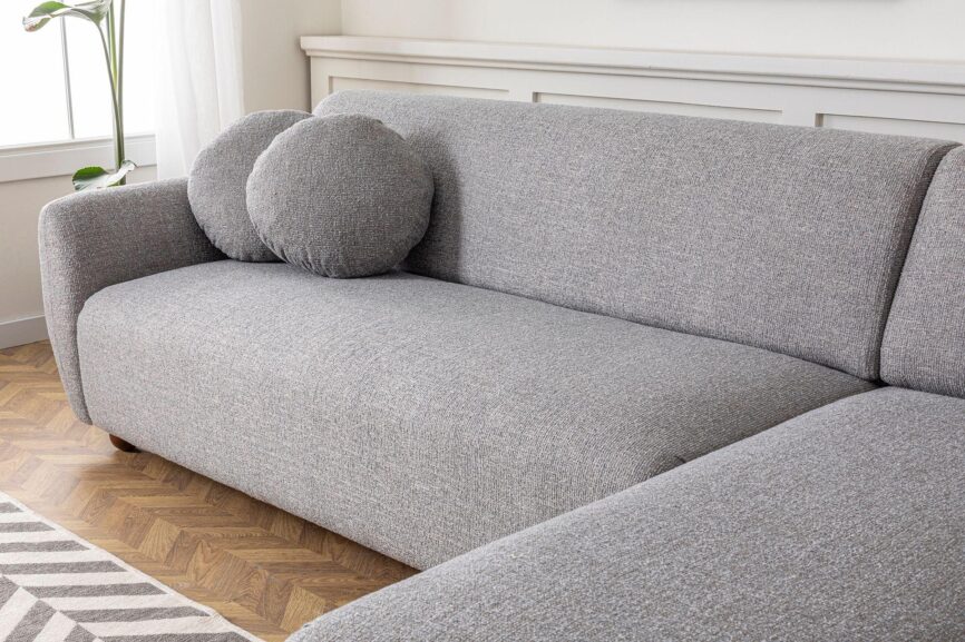 Diana Corner Sofa Light Grey#6 - Duraster