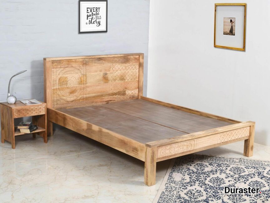Ajenta Mango Wood Carving Bed#1 - Duraster