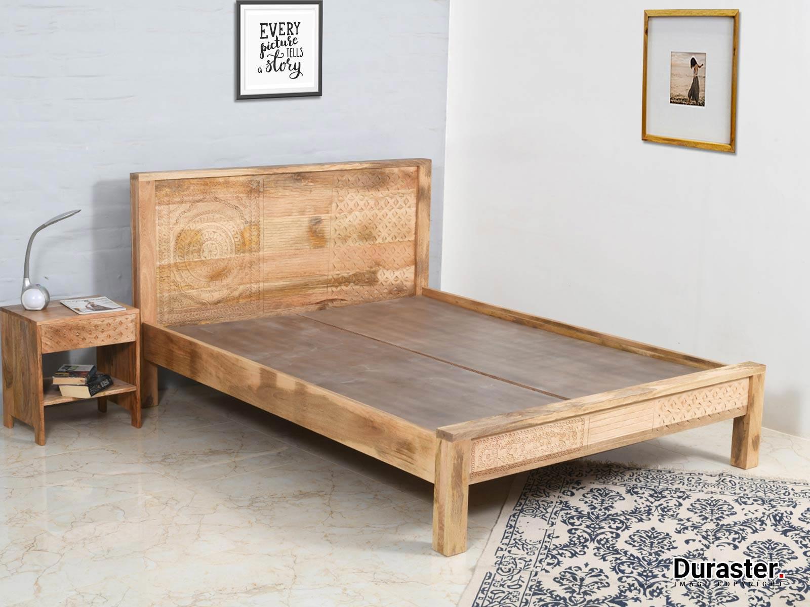 Ajenta Mango Wood Carving Bed#1 - Duraster
