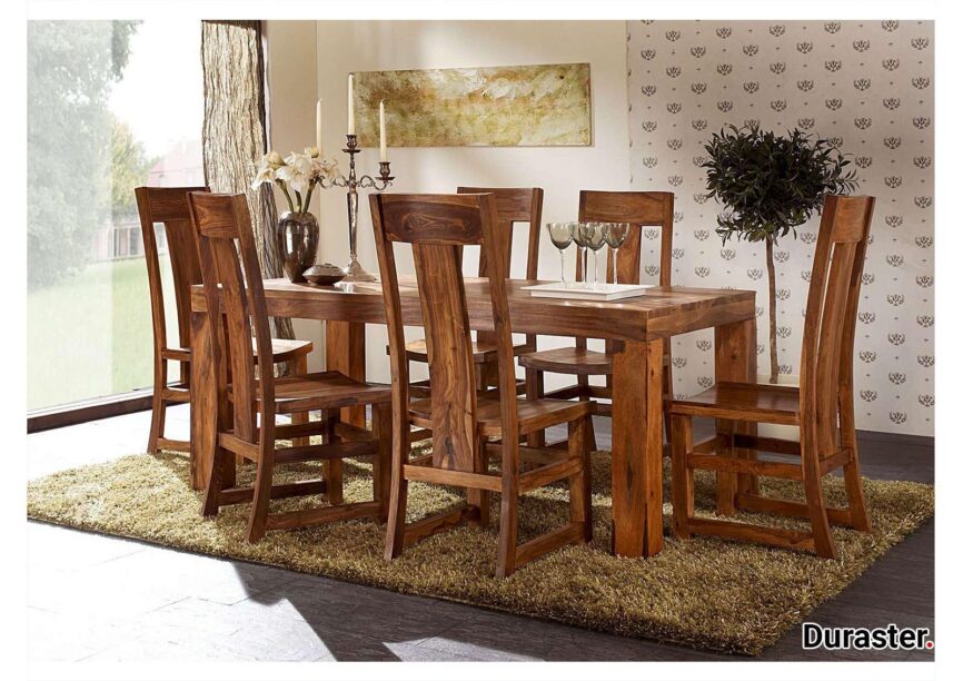 Amber Colonial Sheesham Wood Dining Set # 2 - Duraster