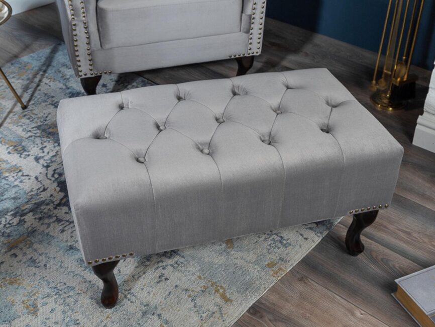 Norwich Chesterfield Premium Fabric Ottoman #41 - Duraster