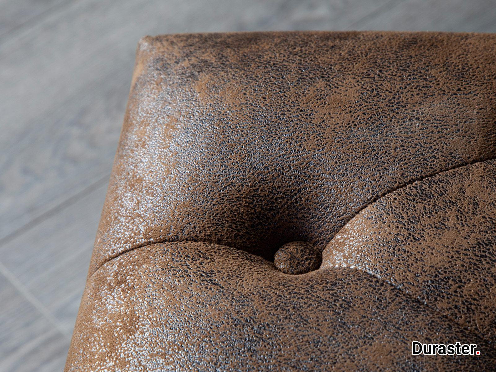 Norwich Chesterfield Buff Leather Ottoman #40 - Duraster