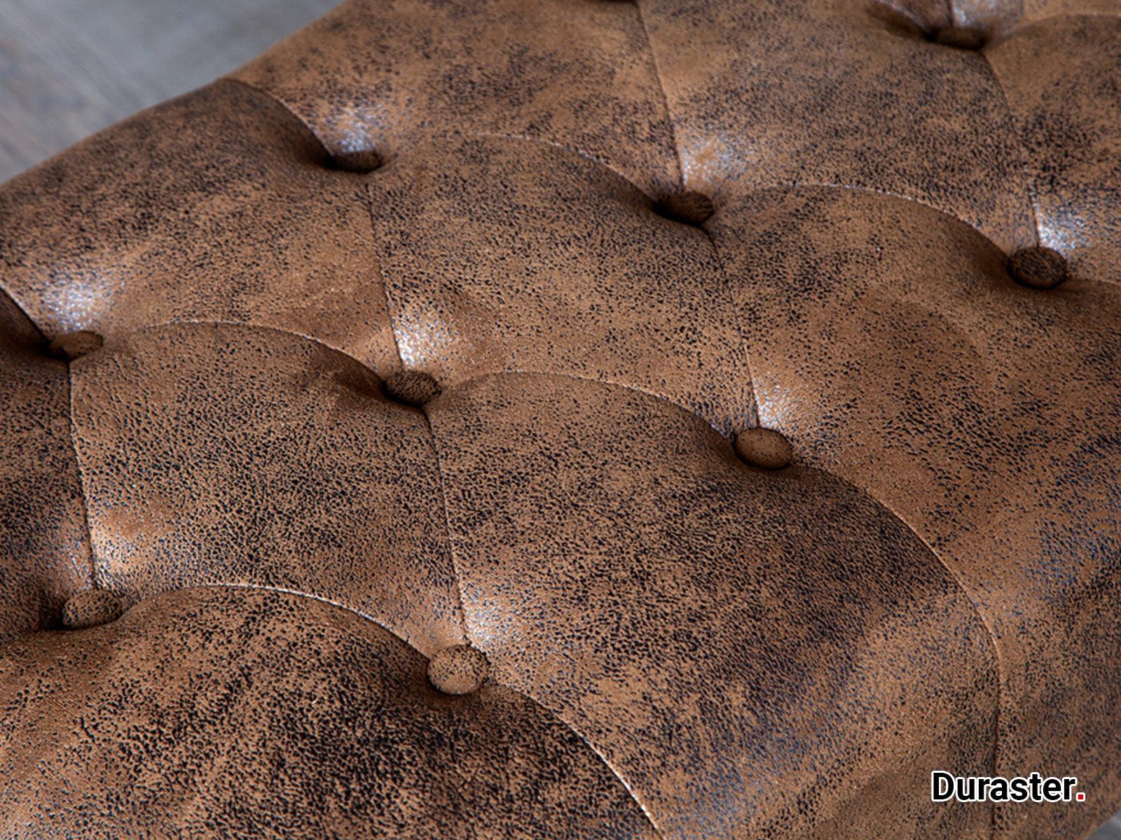 Norwich Chesterfield Buff Leather Ottoman #40 - Duraster