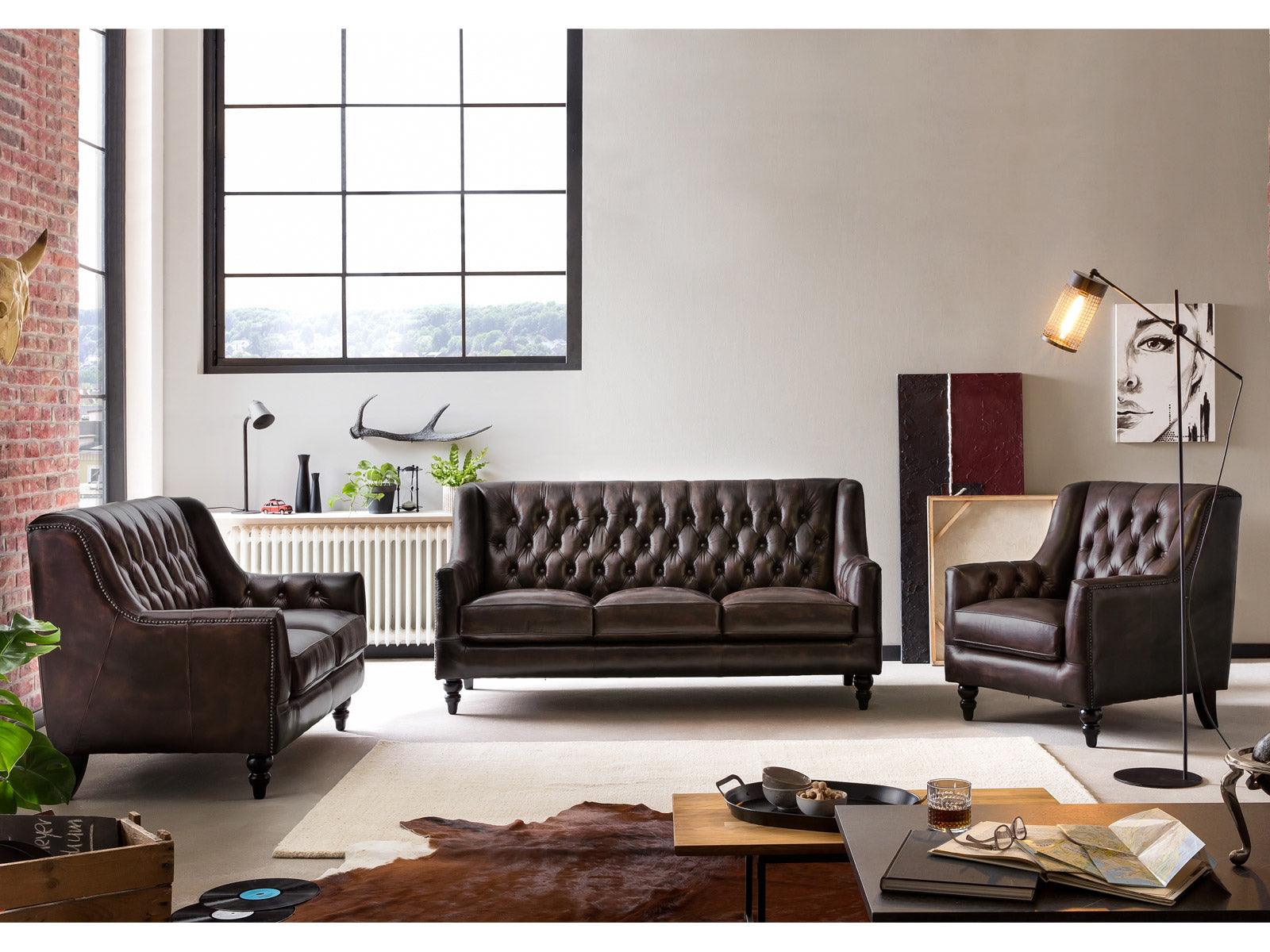 Norwich Colonial Brown Chesterfield 3 Seater Sofas #12 - Duraster