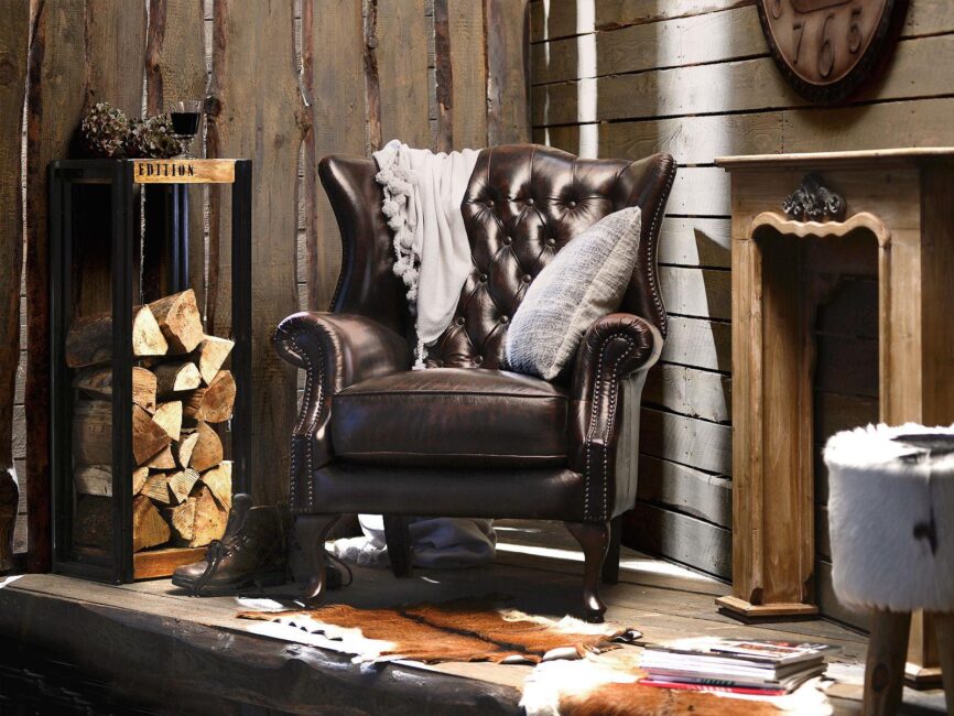 Norwich Colonial Brown Chesterfield Wing Chair #16 - Duraster