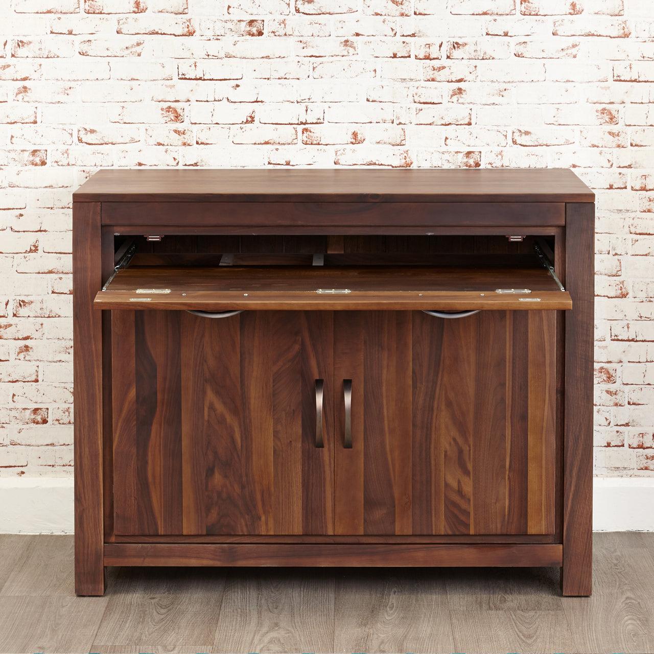 Marwar Sheesham Wood Walnut Home Office Table cum Sideboard Cabinet #2 - Duraster
