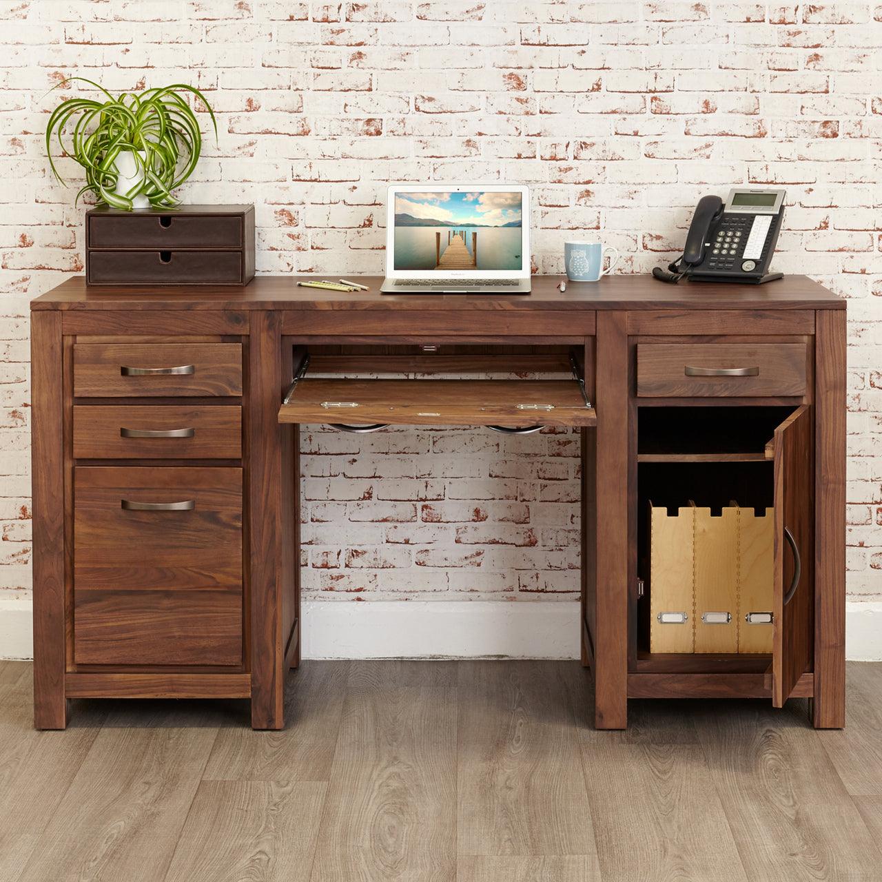 Marwar Sheesham Wood Walnut Computer Desk - Duraster