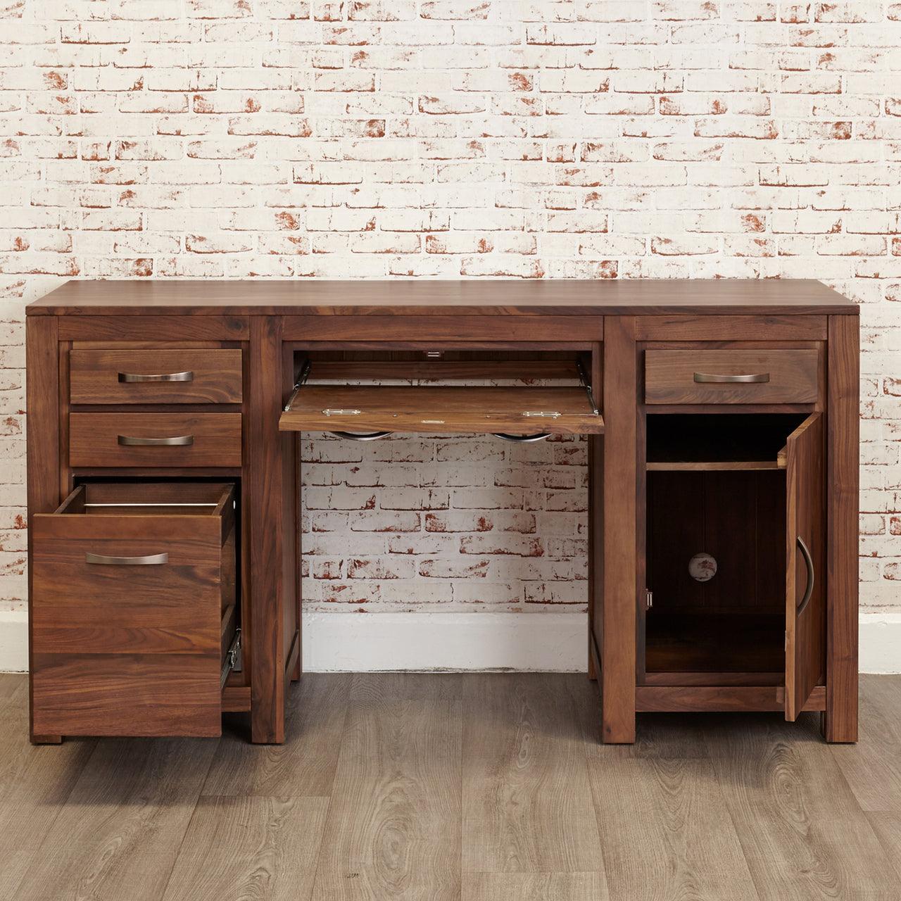 Marwar Sheesham Wood Walnut Computer Desk - Duraster