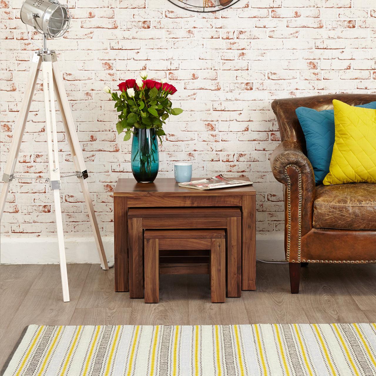 Marwar Sheesham Wood Walnut Nest of Tables #2 - Duraster