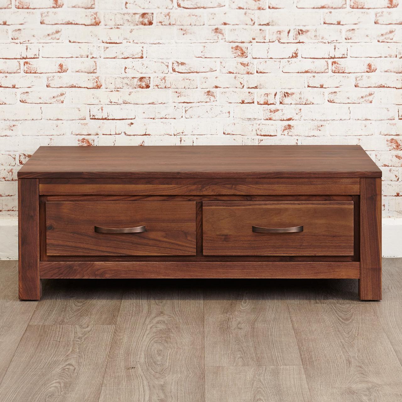 Marwar Sheesham Wood Walnut Four Drawer Coffee Table #1 - Duraster