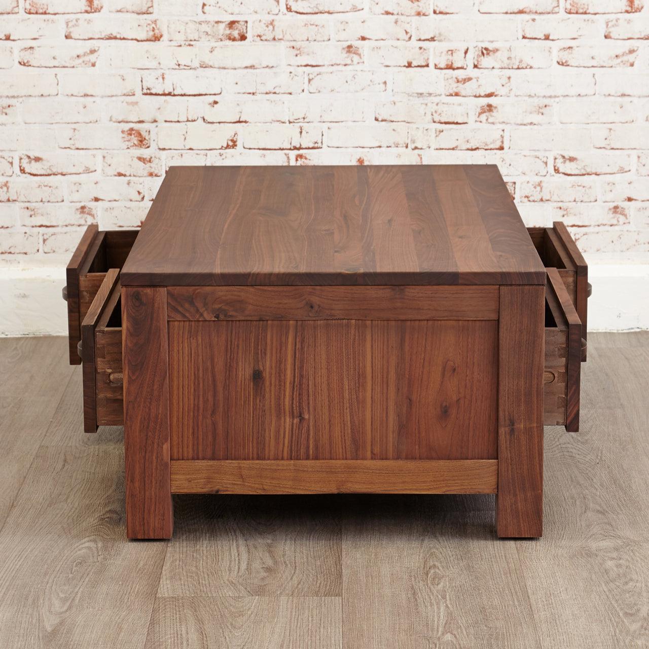 Marwar Sheesham Wood Walnut Four Drawer Coffee Table #1 - Duraster