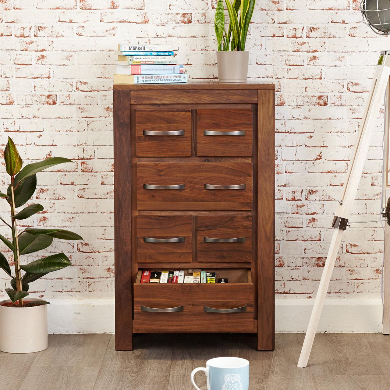 Marwar Sheesham Wood Walnut Chest of Drawer Cabinet #1 - Duraster