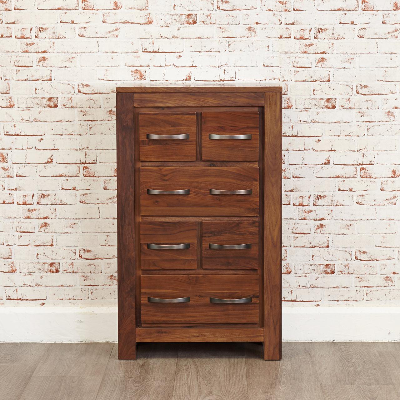 Marwar Sheesham Wood Walnut Chest of Drawer Cabinet #1 - Duraster
